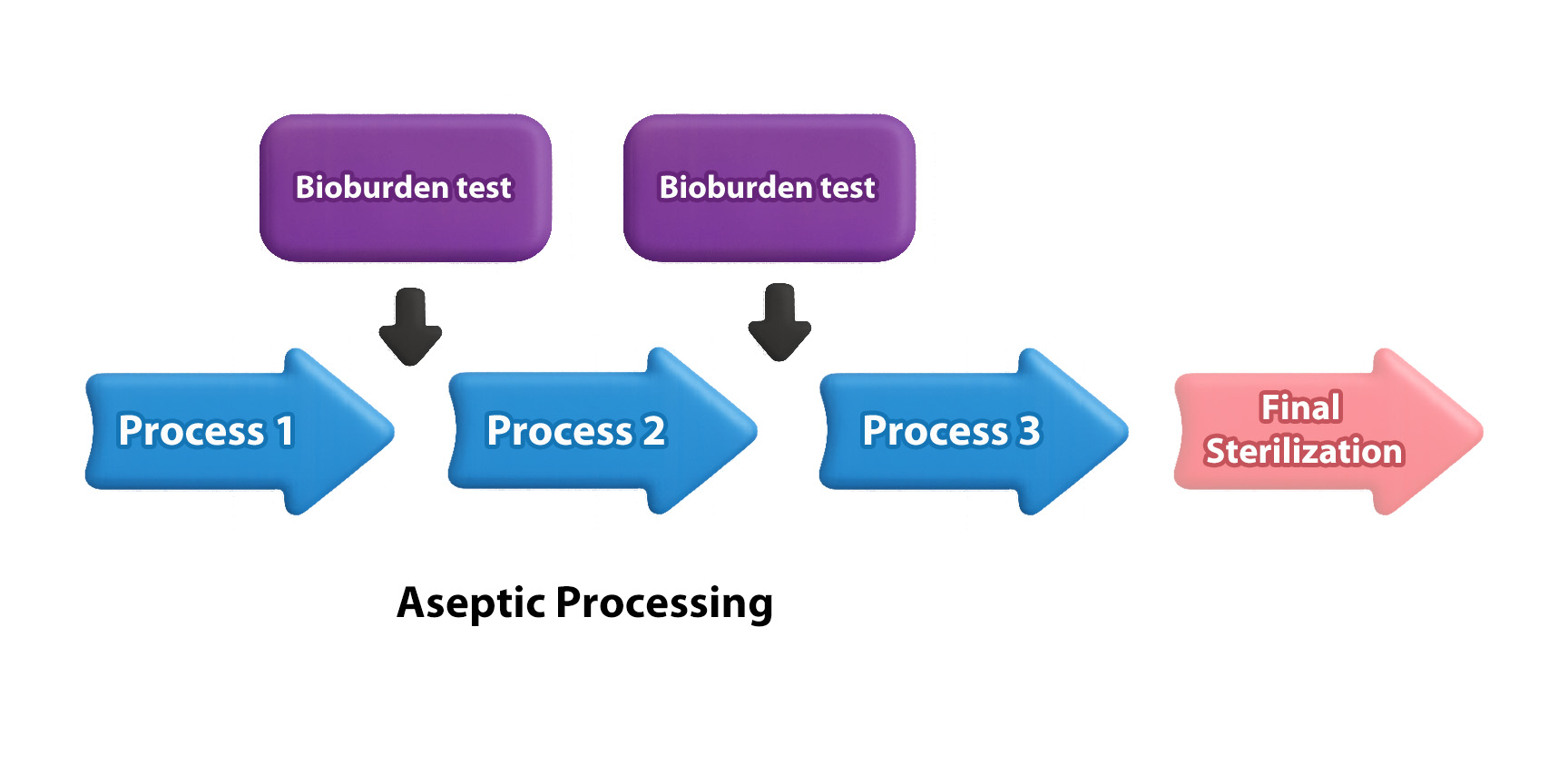 Esquema de Rocker sobre la ubicación del ensayo de biocarga en el proceso de fabricación.