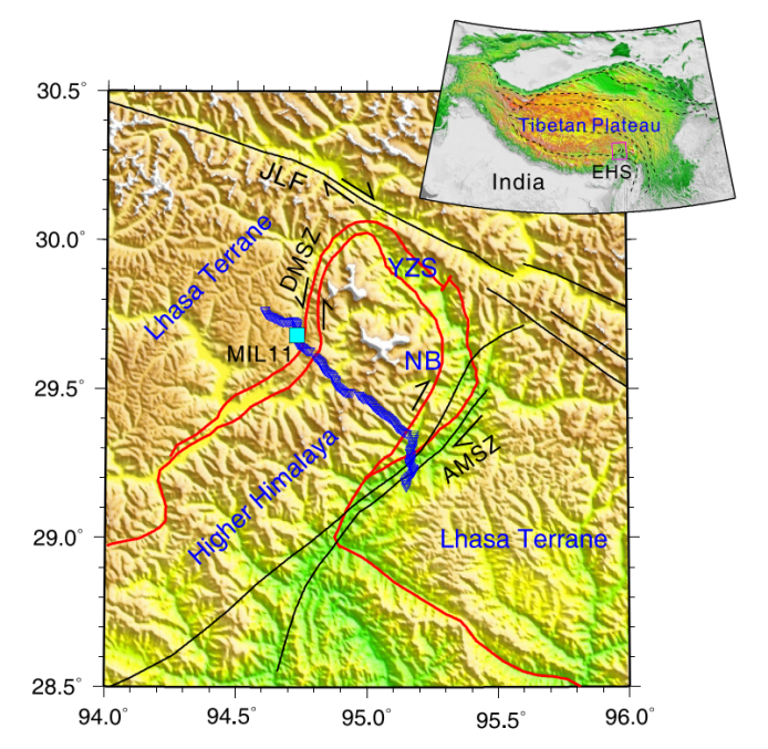 ​Las imágenes de la función del receptor de alta resolución estiman el predominio de los mecanismos de retrolavado y corte puro en la deformación de la corteza terrestre de la unión tectónica del Himalaya en la meseta tibetana oriental