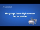 Sistema de filtración de múltiples ramas MultiVac 310 – MS – T - video: Rocker Pump TroubleShooter - Gauge showing high vacuum but no suction (en inglés)