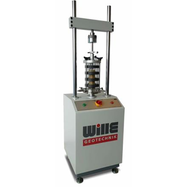 Sistema de prueba triaxial ciclica para pruebas de materiales no unidas