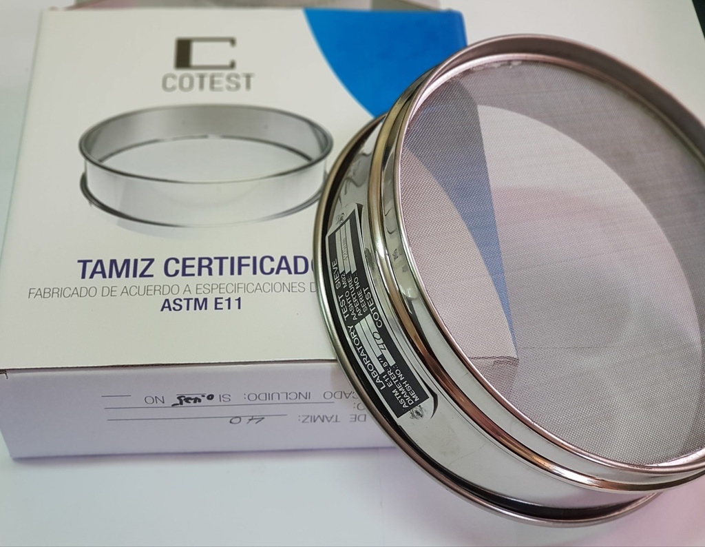 Tamiz de 8" de acero inoxidable no certifiable ASTM E11- marco inoxidable / malla inoxidable altura media (1 "- 25 mm) - WP