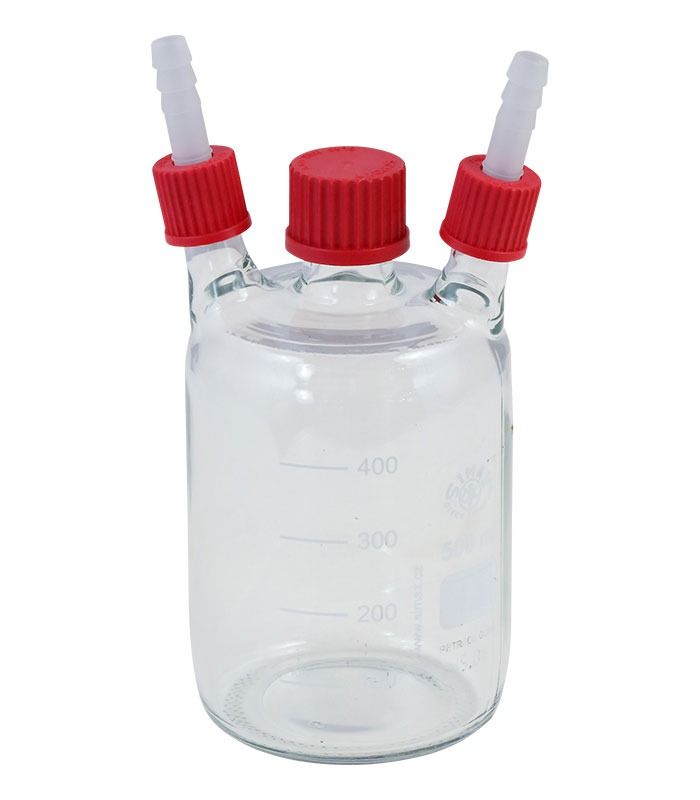 Botella de vidrio al vacio de 500 ml con 3 conectores - WP