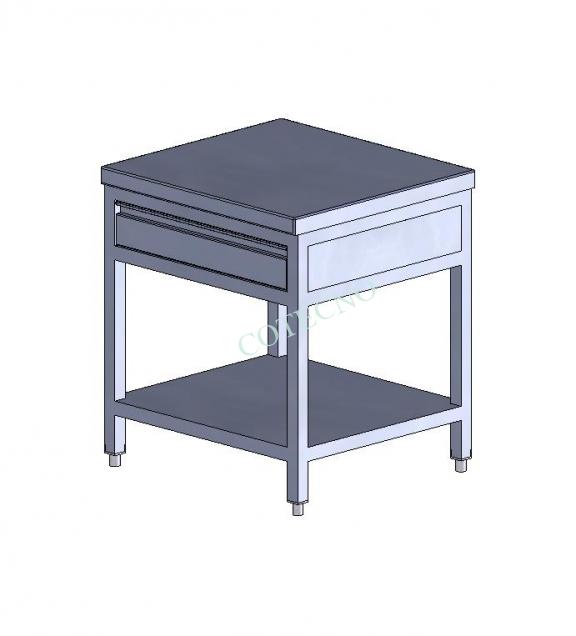 Mesa de trabajo de acero inoxidable de 750 mm de ancho. - WP