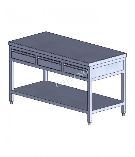 Mesa de trabajo de acero inoxidable de 1500 mm de ancho - WP