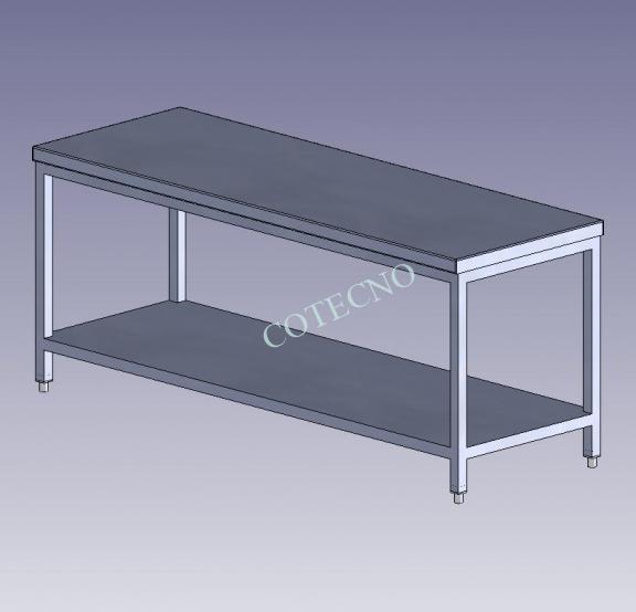 Mesa de trabajo de acero inoxidable de 2000 mm de ancho - WP