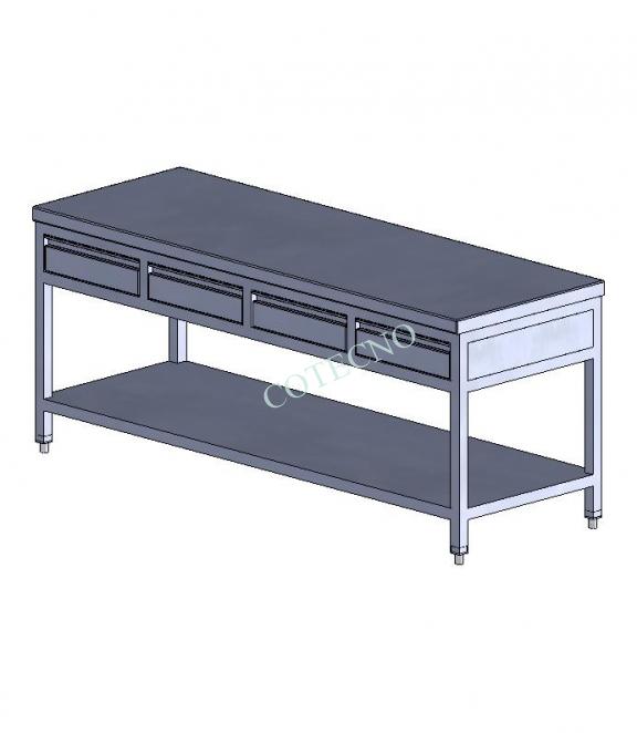 Mesa de trabajo de acero inoxidable de 2000 mm de ancho - WP