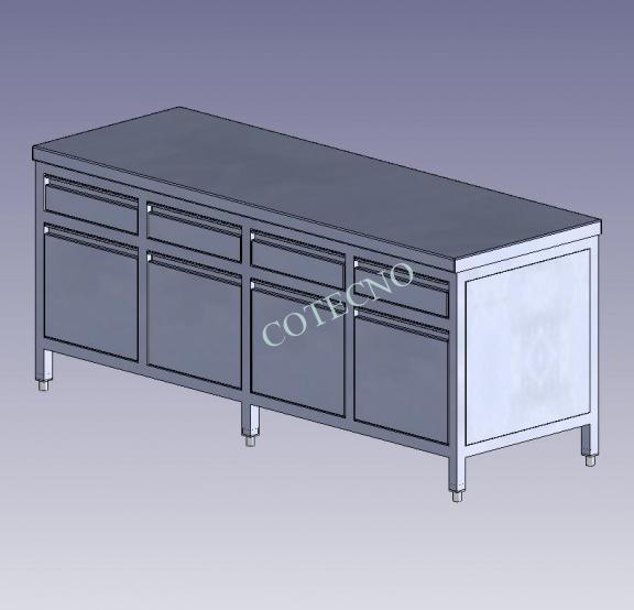 Cabina de encimera de acero inoxidable de 2000 mm de ancho - WP