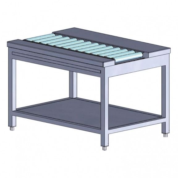 Mesa de trabajo de acero inoxidable con transportador de rodillos - WP