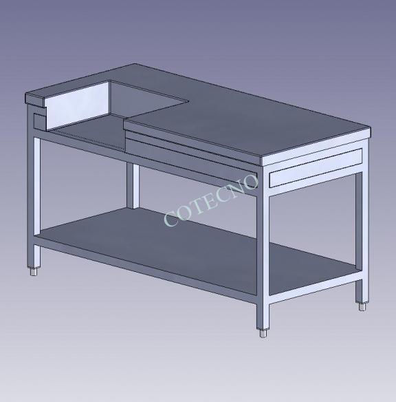 Mesa de trabajo de acero inoxidable para balanzas de laboratorio de 1500 mm de ancho - WP