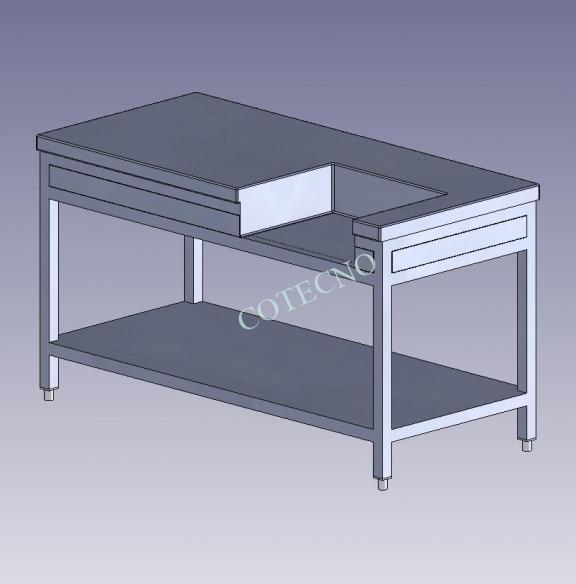 Mesa de trabajo de acero inoxidable para balanzas de laboratorio de 1500 mm de ancho - WP