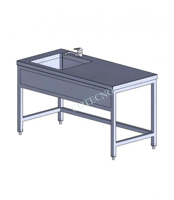 Fregadero de acero inoxidable de 1500 mm de ancho - WP