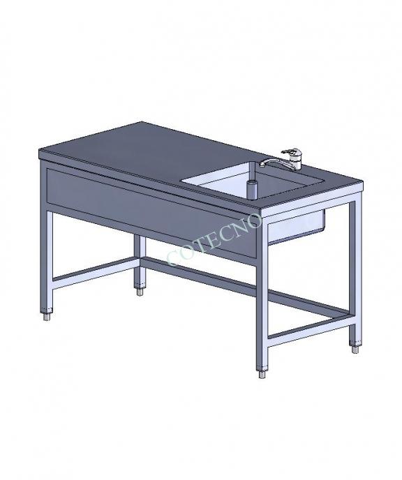 Fregadero de acero inoxidable de 1500 mm de ancho - WP