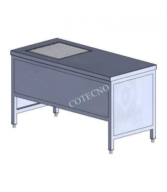 Mesa de acero inoxidable para eliminacion de moldes de 1500 mm de ancho - WP