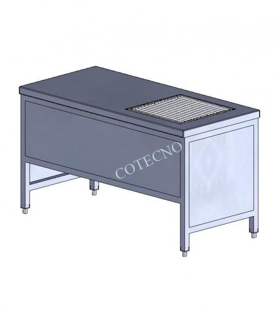 Mesa de acero inoxidable para eliminacion de moldes de 1500 mm de ancho - WP