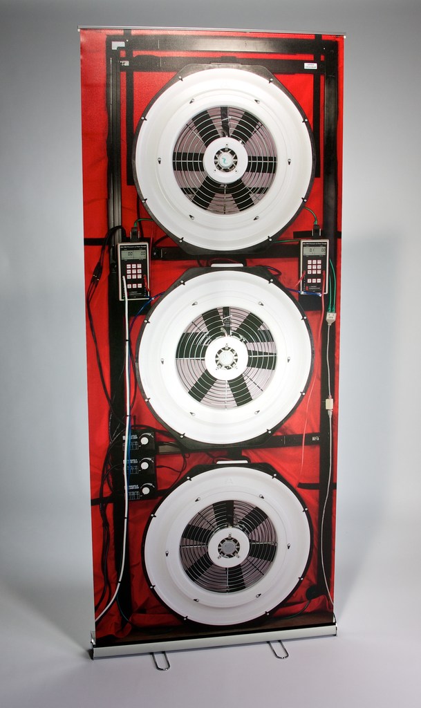 Estandarte de puerta de tres ventiladores - WP