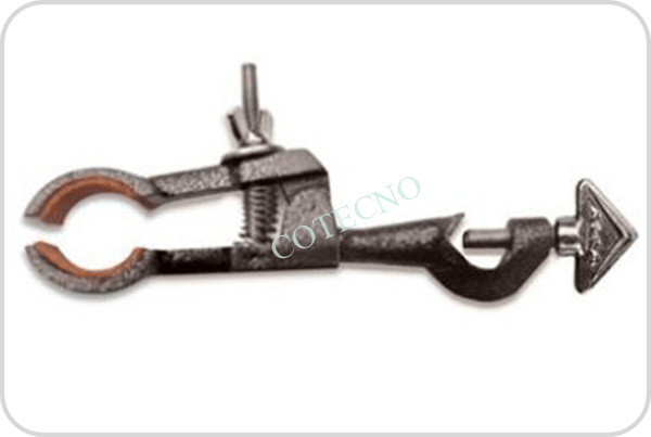 Pinza de fierro para condensador y matraz con nuez, pintada - WP