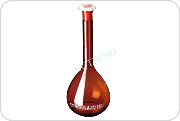 Matraz aforado clase a con tapon de plastico 100 ml ambar - WP