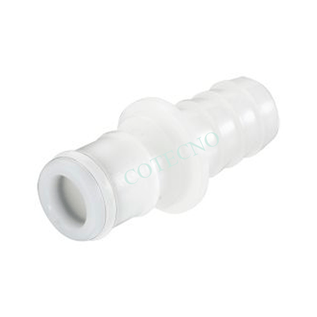 Enchufe en linea, sin valvula, lengueta de manguera de 3/8" - WP