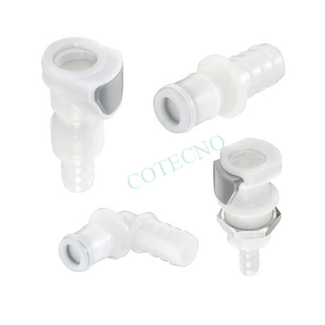 Enchufe en linea, sin valvula, lengueta de manguera de 1/4" - WP