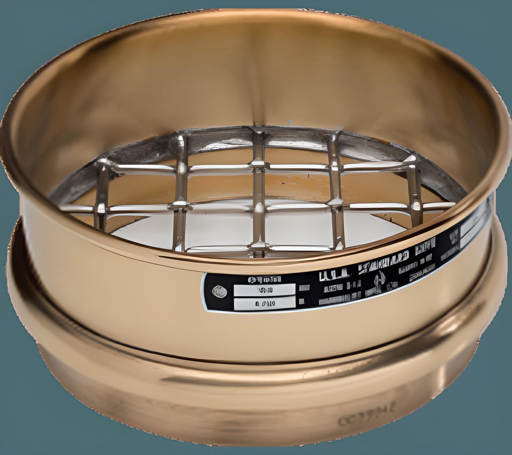 Tamiz estandar de 5" de diametro, 6,7 mm (0,265") de malla inoxidable con marco de laton y 1,5" de profundidad - WP