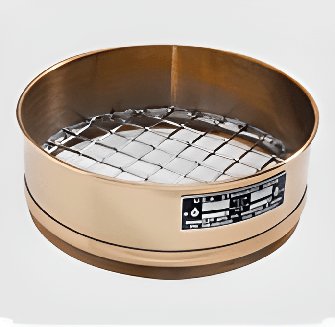 Tamiz estandar de 10" de diametro, malla de laton de 0,265" (6,7 mm) y 3" de profundidad - WP