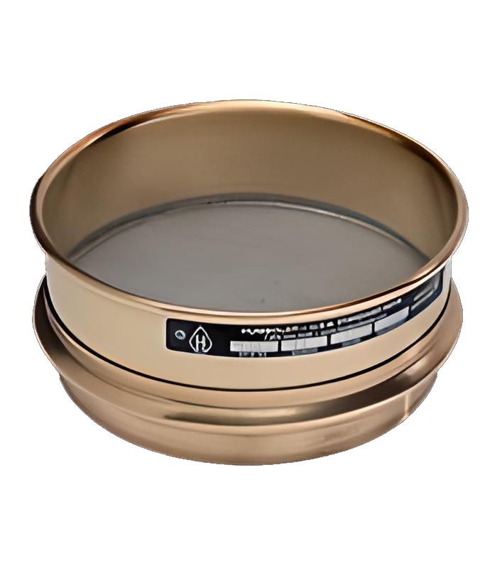 Tamiz estandar de 5'', de diametro, 500'' (0.025 mm) de malla inoxidable con marco de laton y 1.5'' de profundidad - WP
