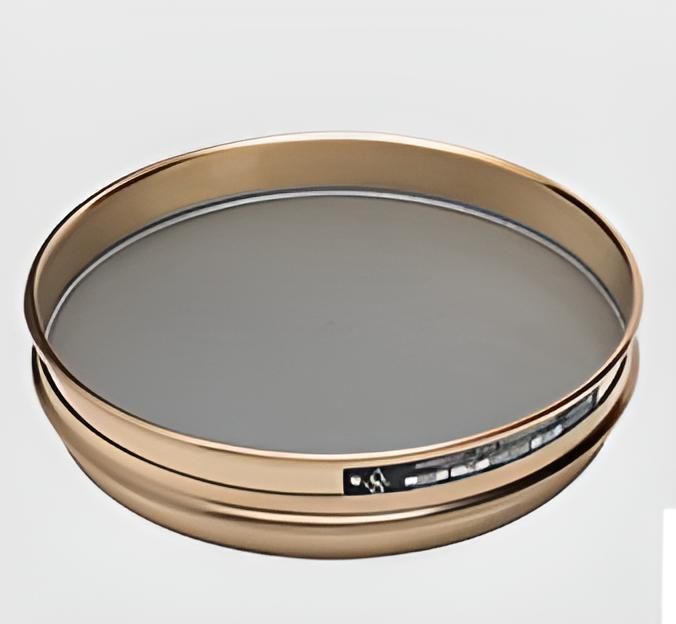 Tamiz estandar de 8'', de diametro, 7'' (2.8 mm) de malla inoxidable con marco de laton y 1'' (25 mm) de media altura - WP