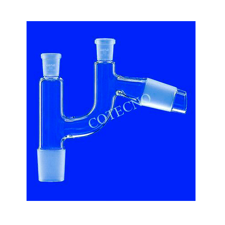 Cabezal de destilacion (cabezal claisen) inclinado con boca esmerilada estandar - BellVid-CCabezalDIBTE-24/29 - WP