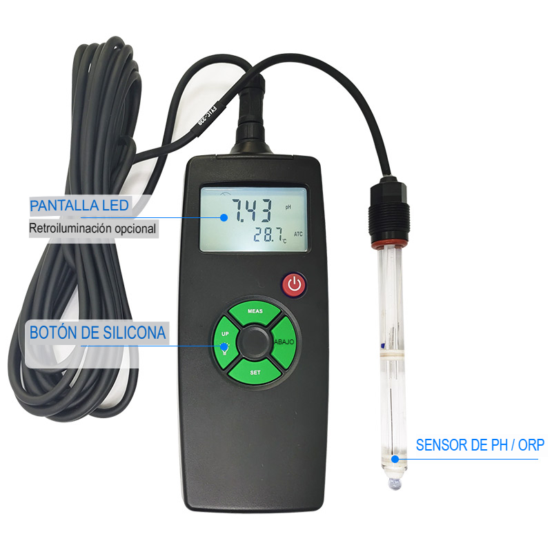 Medidor de PH ORP portatil 5 en 1 probador de nivel de ph 3 en 1, kit de probador de ph orp portatil de agua 4 en 1 Bell-MedPortPH-ORP - WP