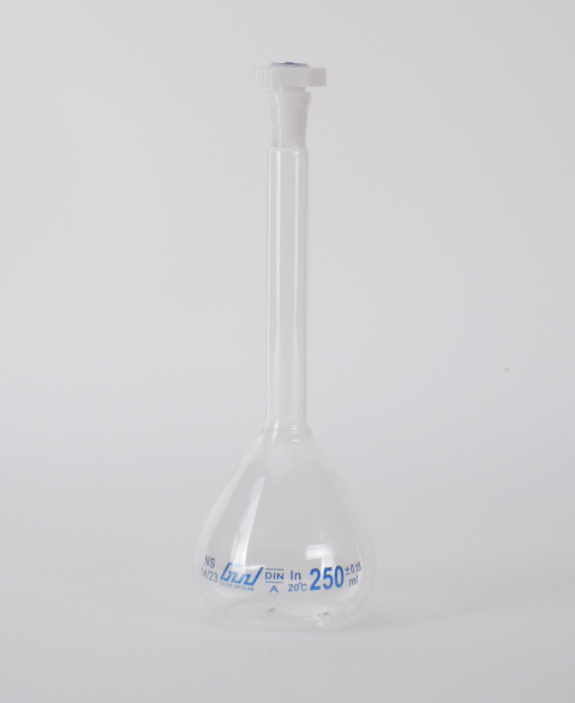 Matraz aforado o volumetrico 50 ml, CLASE A, vidrio borosilicato 3.3