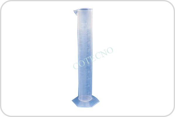 Probeta de vidrio de 50 ml con base hexagonal de vidrio. CH.
