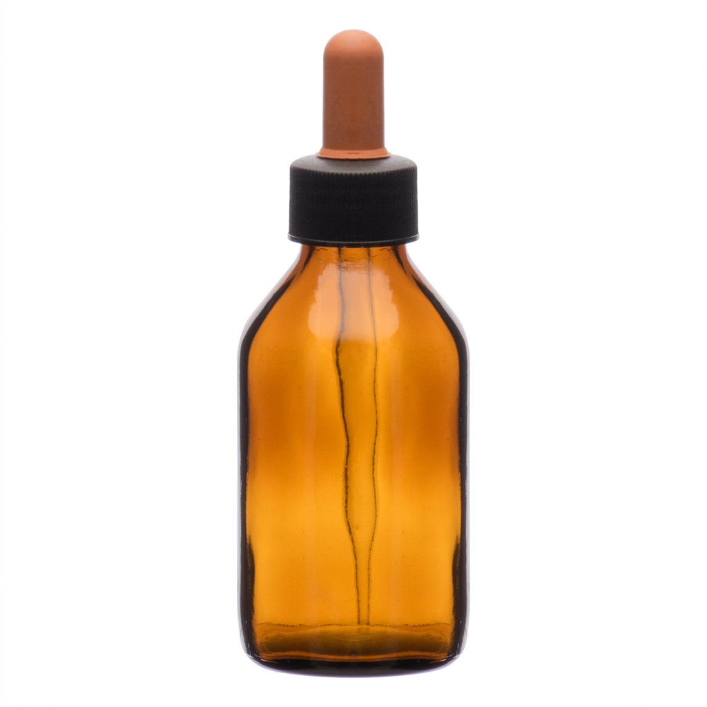 Frasco gotario ambar cap 100 ml. con capuchon de goma