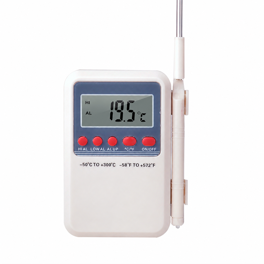 TERMOMETRO PORTATIL,FUNCION DE ALARMA DE ALTA TEMPERATURA,APAGADO AUTOMATICO,-50 A 300°C/-58 A 572°F