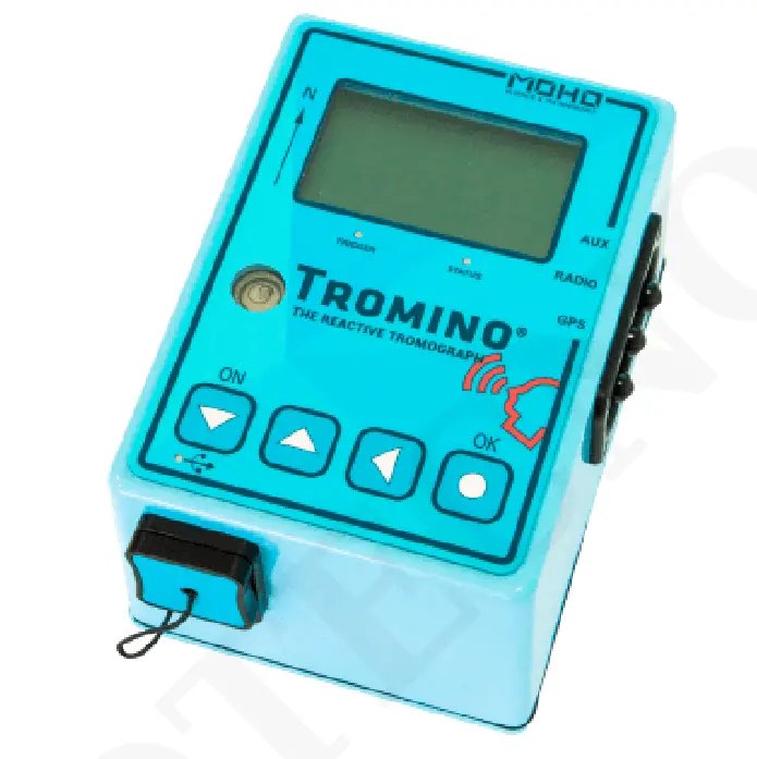 Acelerografo para registrar ruido sismico Tromino Blu (incluye software de procesamiento de grilla)
