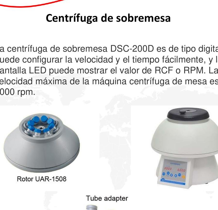 Centrifuga sobremesa DSC-200D,rotor UAR-1508, rango Vel 6000rpm, Tapa 8x10-15ml