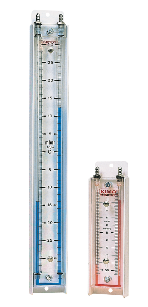 Manometro columna de liquido vertical, tipo LU100 AWS10 E6, Rango: 50-0-50 mmH2O