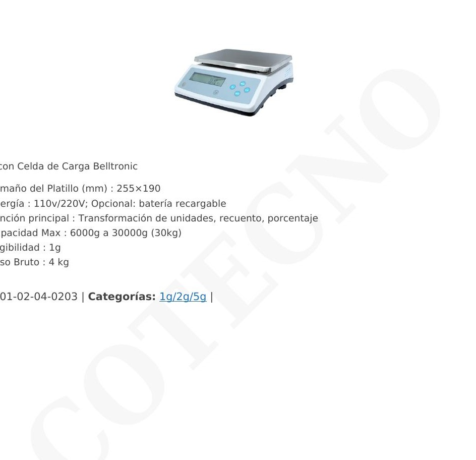 Balanza digital 10 kg x 1 g