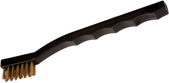 Cepillo de tamiz, malla fina, alambre de laton con mango de plastico