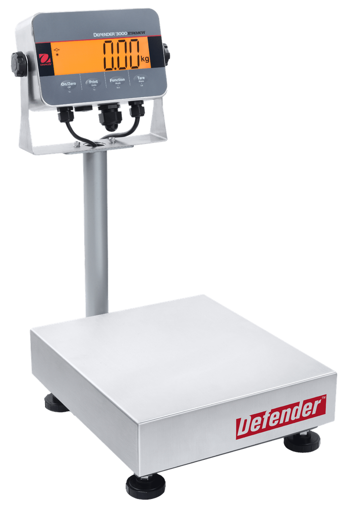 Bascula de banco hibrida ohaus defender 3000, de columna — capacidad de 20 lb a 140 lb