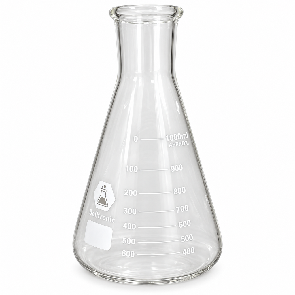 Matraces Erlenmeyer cuello estrecho, graduacion 1000ML, EMatraceCECG-1000