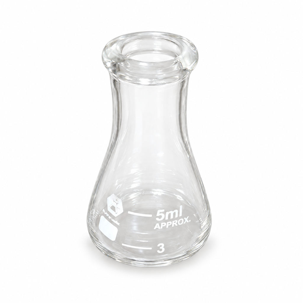 Matraces Erlenmeyer de cuello estrecho y graduacion 5ML
