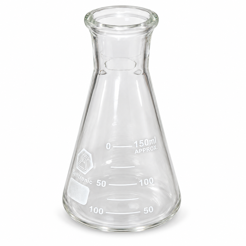 Matraces Erlenmeyer, cuello estrecho y graduacion 150ML