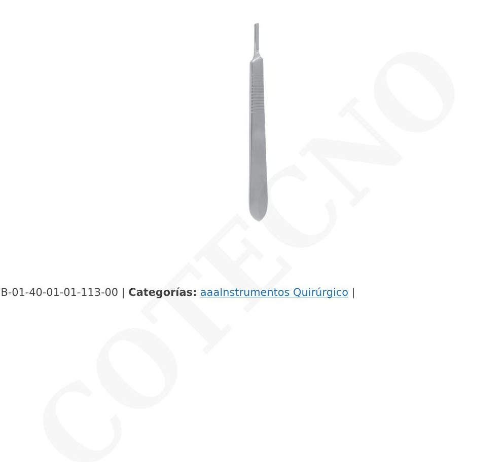 Mango de bisturi n. ° 3 Acero inox 410 Doble proteccion