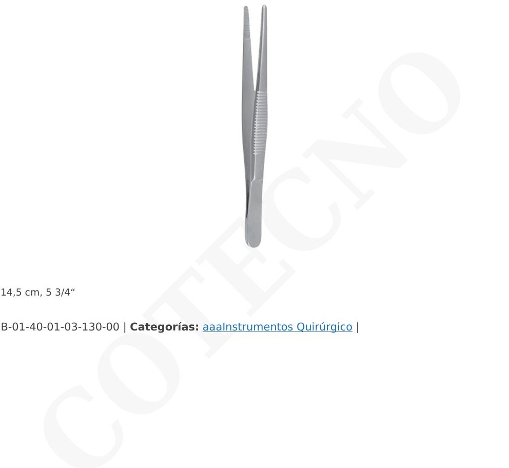 Pinza de pulgar/ pinza anatomica P/vendajes 14cm, Acero inox302 Doble proteccion
