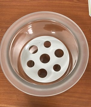 Desecador de vidrio al vacio con plato de porcelana y llave paso porcelana 210mm