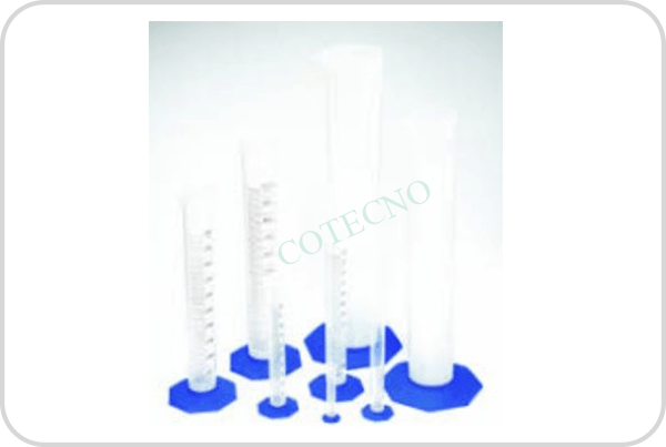 Probeta de vidrio de 1000 ml con base hexagonal de vidrio.