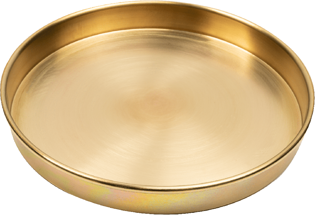Bandeja de tamiz inferior de laton de 8" de diametro y 1" (25 mm) de profundidad, <span style="white-space: nowrap;">H-3960P</span>