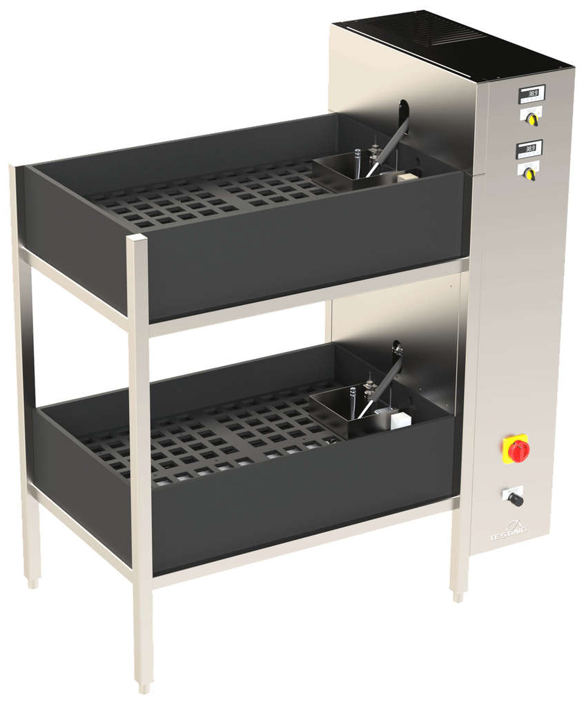 Banos de agua para prismas de mortero verticales