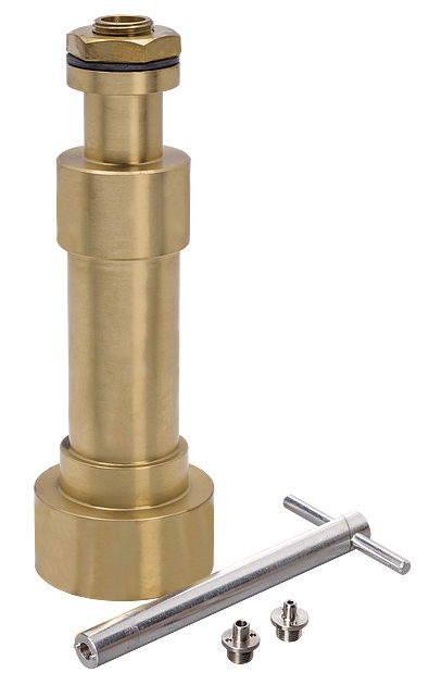 Tubo viscosímetro Saybolt de latón con orificio universal y de acero inoxidable para furol, incluye llave