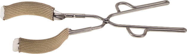 Pinzas para vasos de precipitados de 100 a 1500 ml. mordazas recubiertas de fibra de vidrio, acero inoxidable, alambre de 6 mm (1/4"), 318 mm (13-1/2") de longitud.